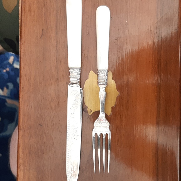 English mother of pearl dessert set boxed - Picture 4 of 4